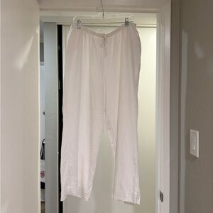 Abercrombie and Fitch white linen pants